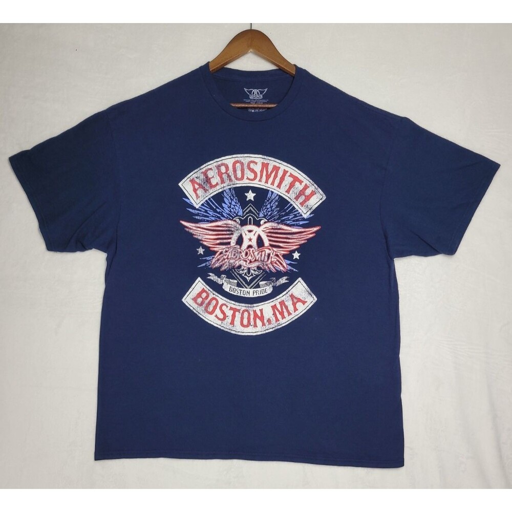 Aerosmith Shirt Mens 2XL XXL Navy Blue Graphic Tee Boston Pride Epic Rights 2022